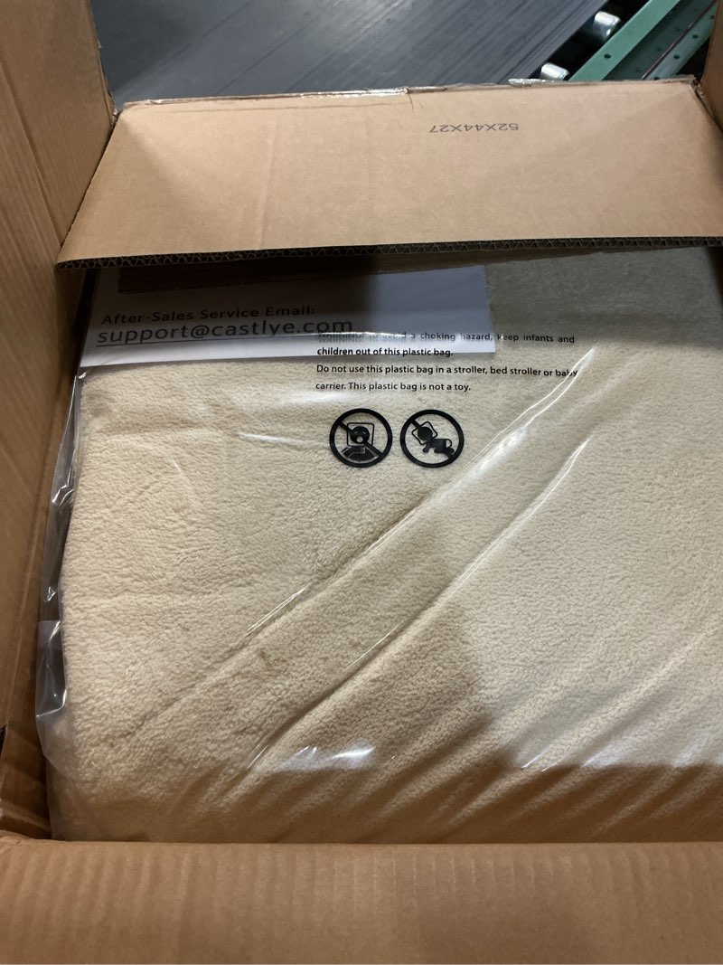 Condition photo showing New/Like New for solid washable area rug - 8x10 medium pile faux cashmere carpet for living room bedroom, light yellow light yellow 8' x 10'