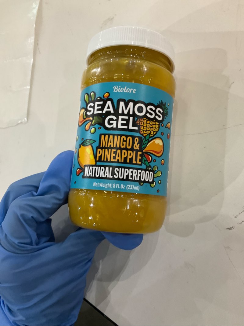 Condition photo showing New/Like New for Biolore Sea Moss Gel Mango-Pineapple Made in USA Raw Wildcrafted Irish Seamoss Essential Vitamins Trace Minerals Vegan Superfood, Jam, Jelly & Sweet Spread Gifts (Mango-Pineapple 8OZ) Mango-Pineapple 8 Fl Oz (Pack of 1)