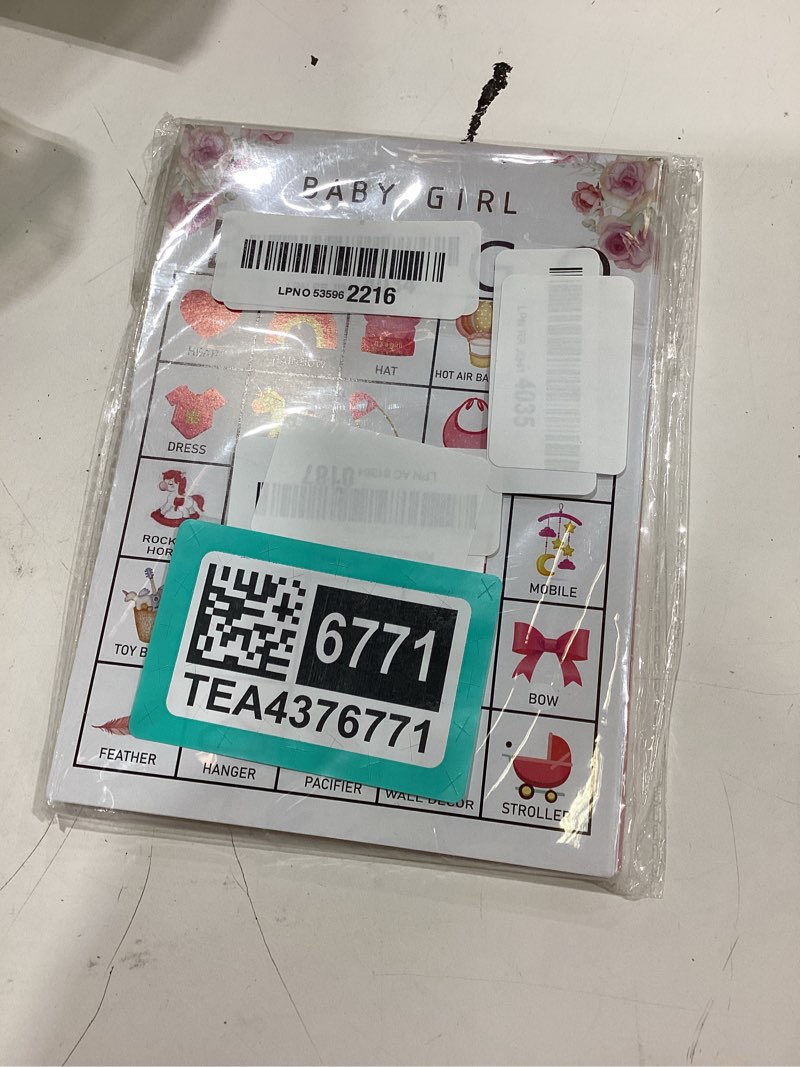 Condition photo showing New/Like New for baby shower bingo games cards, floral babyshwoer bingo game, gender reveal party games, baby shower decorations favors, 24 adults players game cards (a04)
