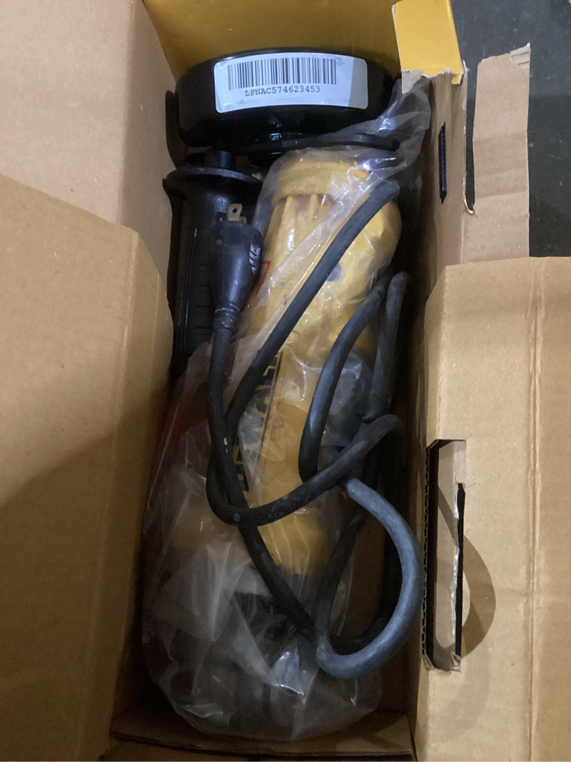 Condition photo showing As Is for DEWALT Angle Grinder, 4.5 Inch, 11 Amp, With Paddle Switch (DWE402) Angle Grinder only