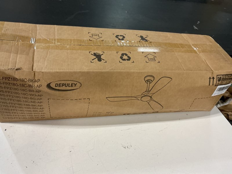 Condition photo showing New/Like New for Depuley Ceiling Fan Without Light: 52 Inch 3 Blade Indoor Outdoor Fans for Patios - Black Ceiling Fan No Light Remote Control Living Room Fans Ultra Quiet DC Motor Reversible 6 Speed Timer 52 Inch Black 02