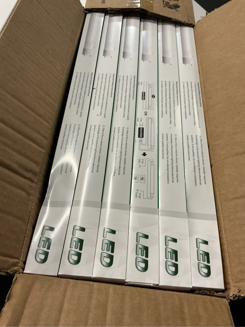 Condition photo showing Good Condition for ONLYLUX 24-Pack T8 LED Bulbs 4 Foot, 28W 4200LM, 5000K Daylight Super Bright, Ballast Bypass G13 Base Type B Dual-End Powered, f32t8 f40t12 led Replacement 4ft