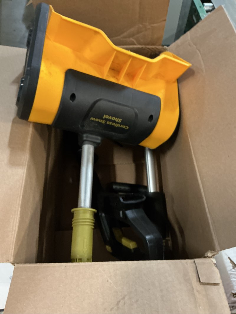 Condition photo showing As Is for Cordless Electric Snow Shovel, Brushless 12-Inch Width 6-Inch Depth Snow Blower, Lightweight Snow Thrower Machine, Efficient Snow Removal with Battery and Charger, 2 Batteries(SIMILAR NO SAME)