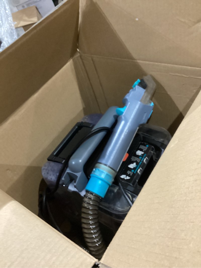 Condition photo showing Good Condition for shark px200 stainstriker portable carpet & upholstery cleaner, spot, stain, & odor eliminator, perfect for pets, carpet, area rugs, couches, upholstery, cars & more, navy (renewed)