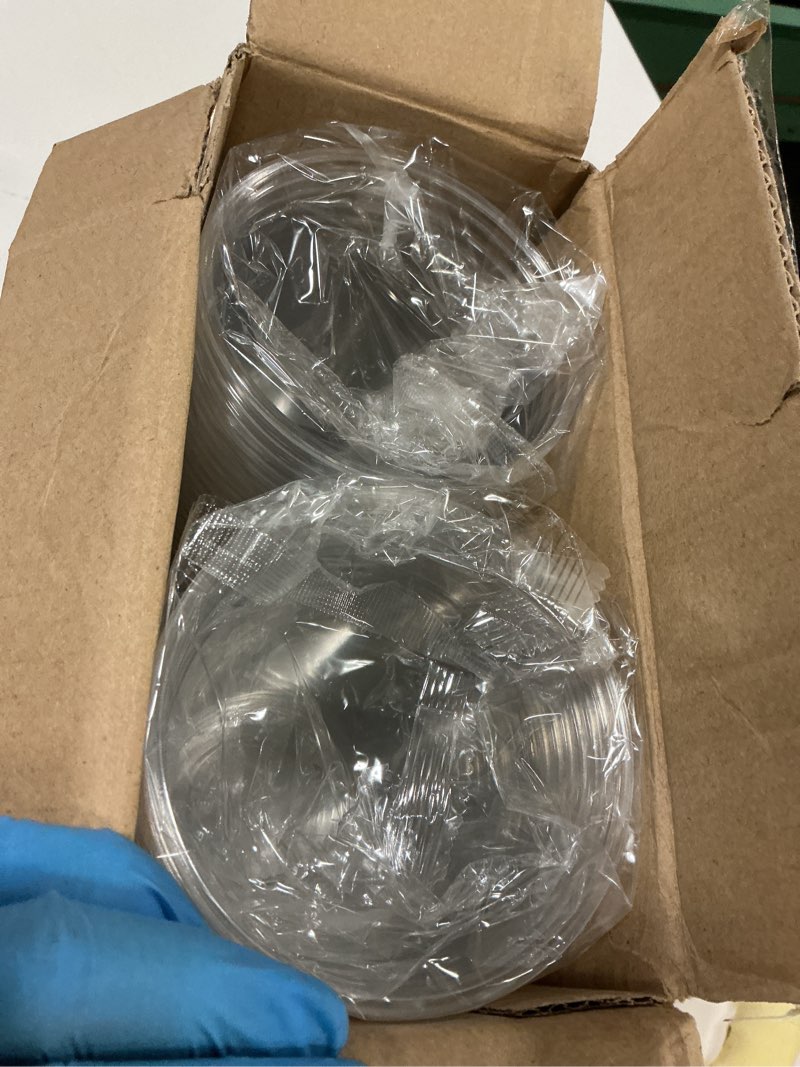 Condition photo showing New/Like New for Freshware 20 oz Clear Disposable Plastic Cups, 100 Pack Clear Plastic Cups Tumblers, Heavy-duty Party Glasses, Disposable Cups for Thanksgiving, Halloween, Christmas Party 20 oz. [100-PK]