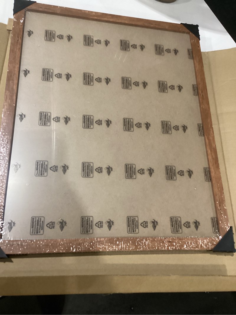 Condition photo showing Good Condition for light walnut 16x20 - single frame - rustic woodgrain 16 x 20 poster frame with plexiglass for wall gallery display, 16x20 picture frame for puzzles, artwork, photos and posters - ideal christmas day light walnut 16x20 in