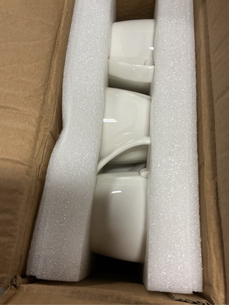 Condition photo showing New/Like New for sweese porcelain coffee mugs - 16 ounce - set of 6, cups for latte, hot tea, cappuccino, mocha, cocoa, white 6 count (pack of 1) white
