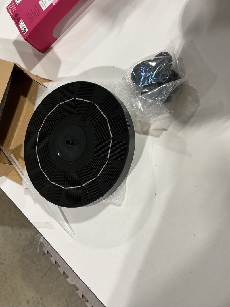 Condition photo showing Good Condition for aisitin 2.5w solar bird bath fountain pump, solar fountain pump for bird bath with 6 nozzles, 6.7" solar powered water fountain pump for garden, ponds, pool, fish tank, aquarium and outdoor 2.5w standard single