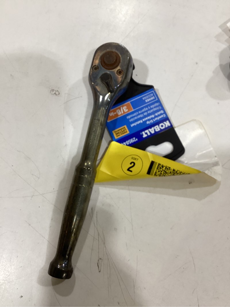 Condition photo showing As Is for kobalt 90-tooth 3/8-in drive comfort grip handle ratchet