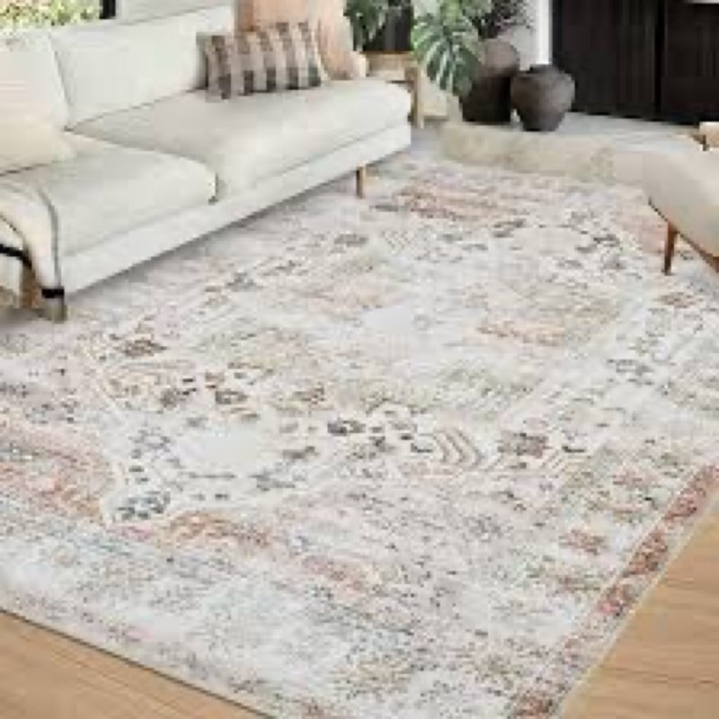 COZYLOOM 9x12 Area Rugs for Living Room Washable Rug Large Vintage Farmhouse Rug Non-Slip Non-Sheddi