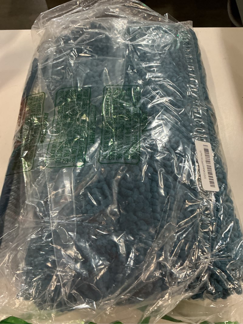 Condition photo showing Good Condition for olanly dog door mat for muddy paws 40x32, absorbs moisture and dirt, absorbent non-slip washable doormat, quick dry chenille mud mat, entry indoor entryway carpet for inside floor, atlantic blue 40.0"l x 32.0"w x 1.0"th atlantic blue