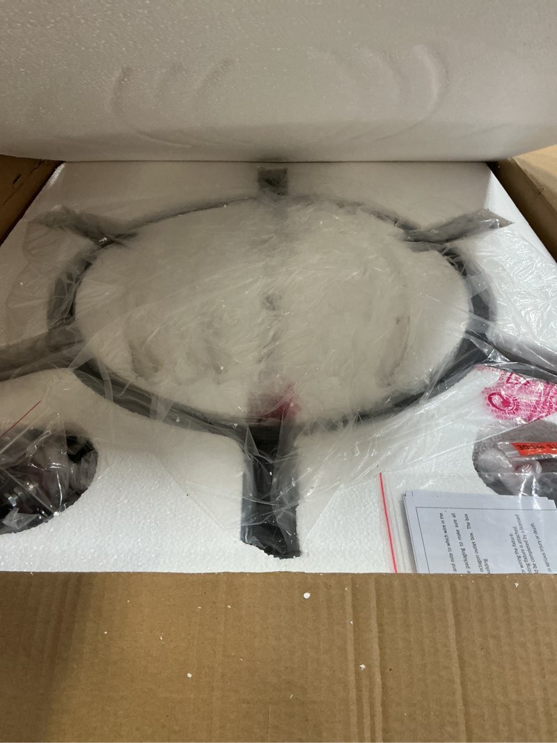 Condition photo showing Good Condition for Black Glass Chandelier for Dining Room, 27.6" Large Modern Dining Room Light Fixture Farmhouse Glass Drum Chandelier for High Ceiling,Foyer,Living Room,Entryway Black 27.6"