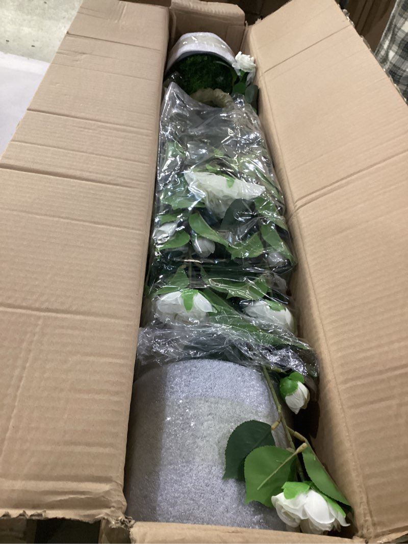 Condition photo showing Good Condition for 40" Artificial Camellia Tree 2 Pack,Faux Floral Plant Fake Trees with White Blooming Flowers,Artificial Plants Greenery Potted Plant for Outdoor Indoor Home Porch Decor