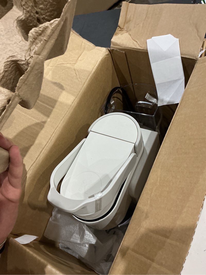 Condition photo showing As Is for keurig k-express single serve k-cup pod coffee maker, 3 brew sizes, strong button feature, 42oz removable reservoir, warm stone
