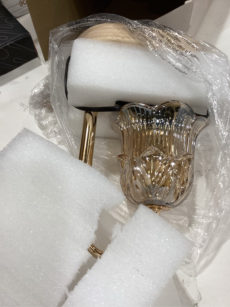 Condition photo showing Good Condition for Candle Warmer Lamp Adjustable Timer - Electric Flower Glass Candles Warmers Adjustable Height Dimmable Vintage Base Modern Wax Candles Top Warmers for Small Jar Scented Wax Melts T-amber