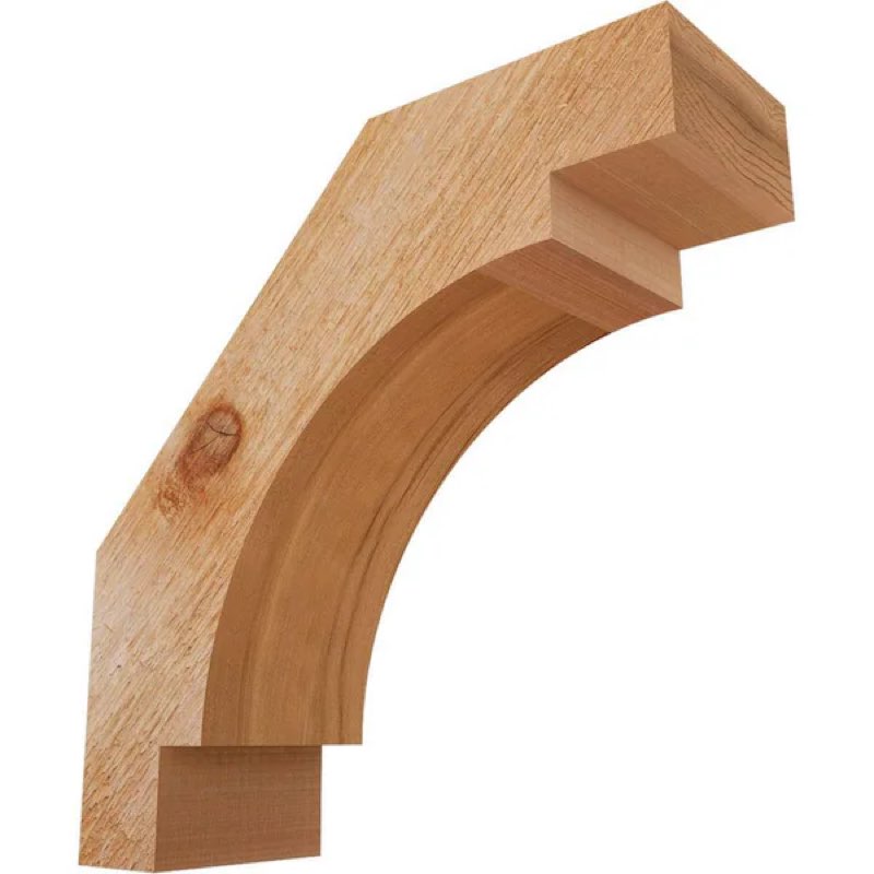 4 in. W x 12 in. D x 12 in. H Traditional Rough Sawn Knee Brace, Western Red Cedar