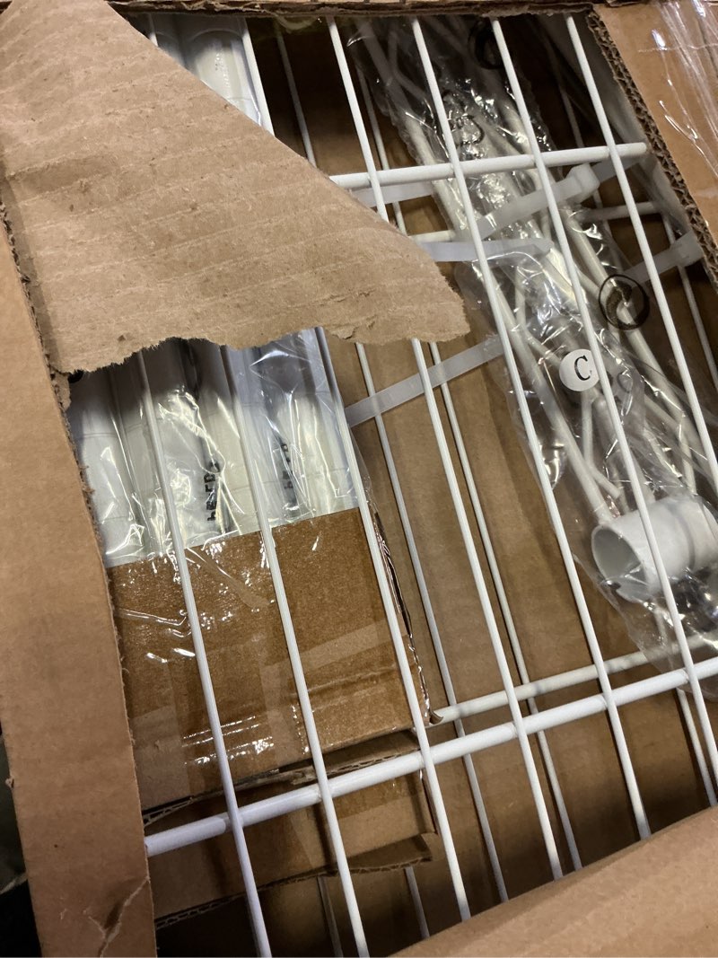 Condition photo showing New/Like New for p4 rolling clothes rack heavy duty, clothing racks for hanging clothes, freestanding garment racks with wheels, metal portable closet rack 35.5''w × 20.5''d × 80.5''h, max load 560lbs, white white p4