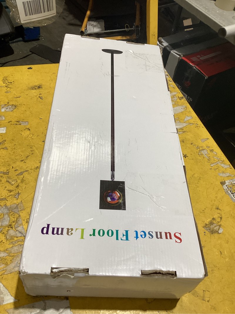 Condition photo showing As Is for selling sunset lamp floor lamp for bedroom,5.2ft tall sunset projection lamp, standing pole sunset light for home studio decor and photographic applications