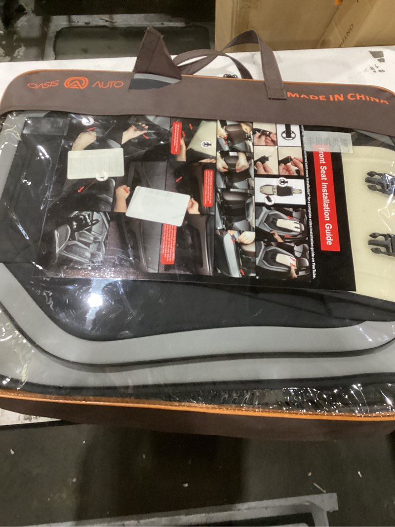 Condition photo showing New/Like New for OASIS AUTO Car Seat Covers Full Set Premium Waterproof Faux Leather Cushion Universal Accessories Fit SUV Truck Sedan Automotive Vehicle Auto Interior Protector (OS-001 Black)