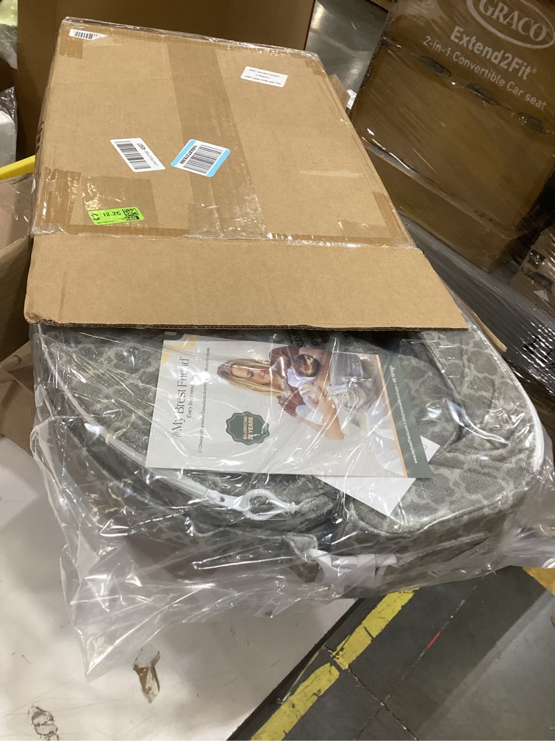 Condition photo showing New/Like New for my brest friend nursing pillow - deluxe - enhanced comfort w/ slipcover - ergonomic design for ultimate breastfeeding support for mom & baby - adjustable backrest & handy side pocket, flower key gray flower key grey
