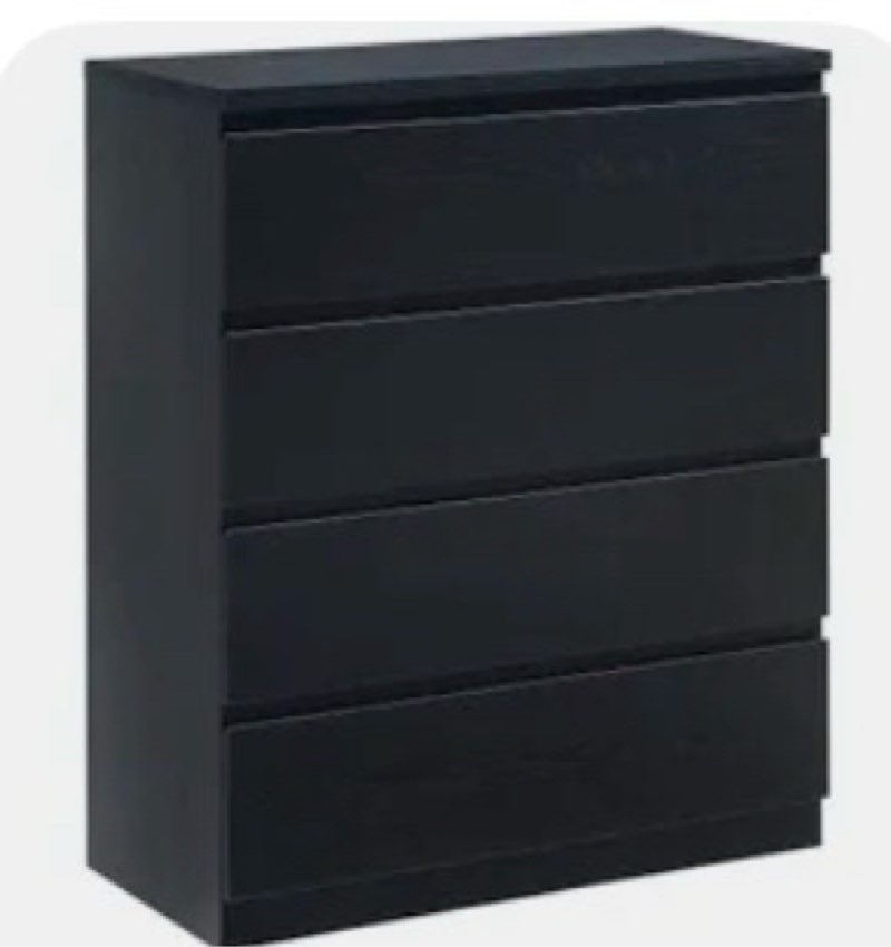 4 drawer dresser black 