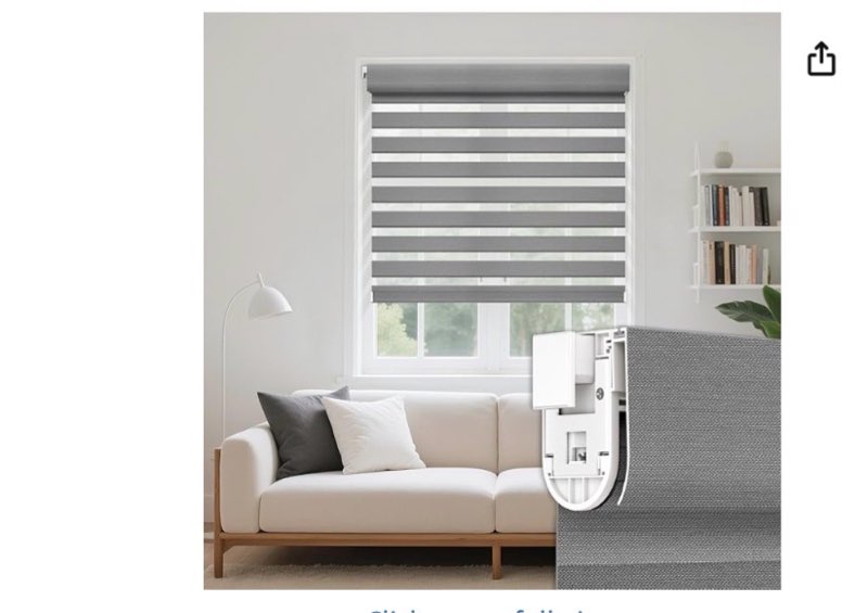 Joydeco Cordless Zebra Blinds (Pro), Dual Layer Light Control Zebra Blinds for Windows, Light-Proof 