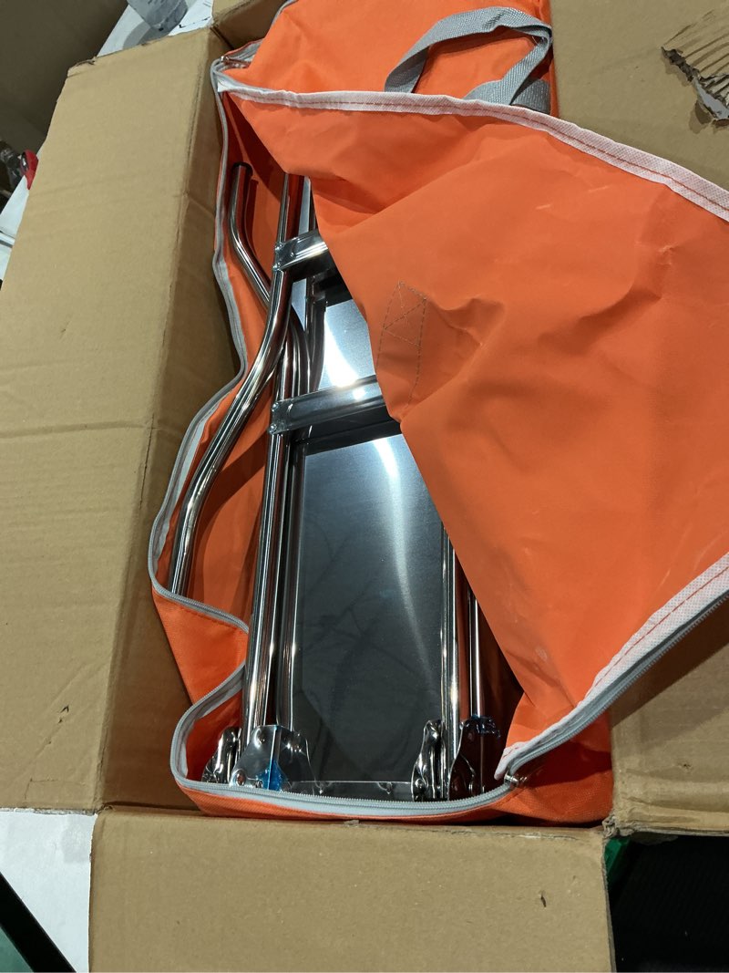 Condition photo showing Good Condition for portable charcoal grill,outdoor bbq grill for christmas picnic, thanksgiving family gathering and backyard barbecue,with storage bag & non-stick frying pan bright silver