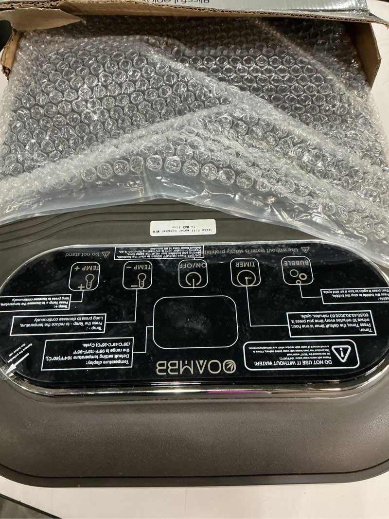 Condition photo showing Good Condition for collapsible foot spa with heat, bubble and temp control, foot bath massager with xl touch screen and massage rollers, foot soaking tub, pedicure foot spa for stress relief (grey) dark grey