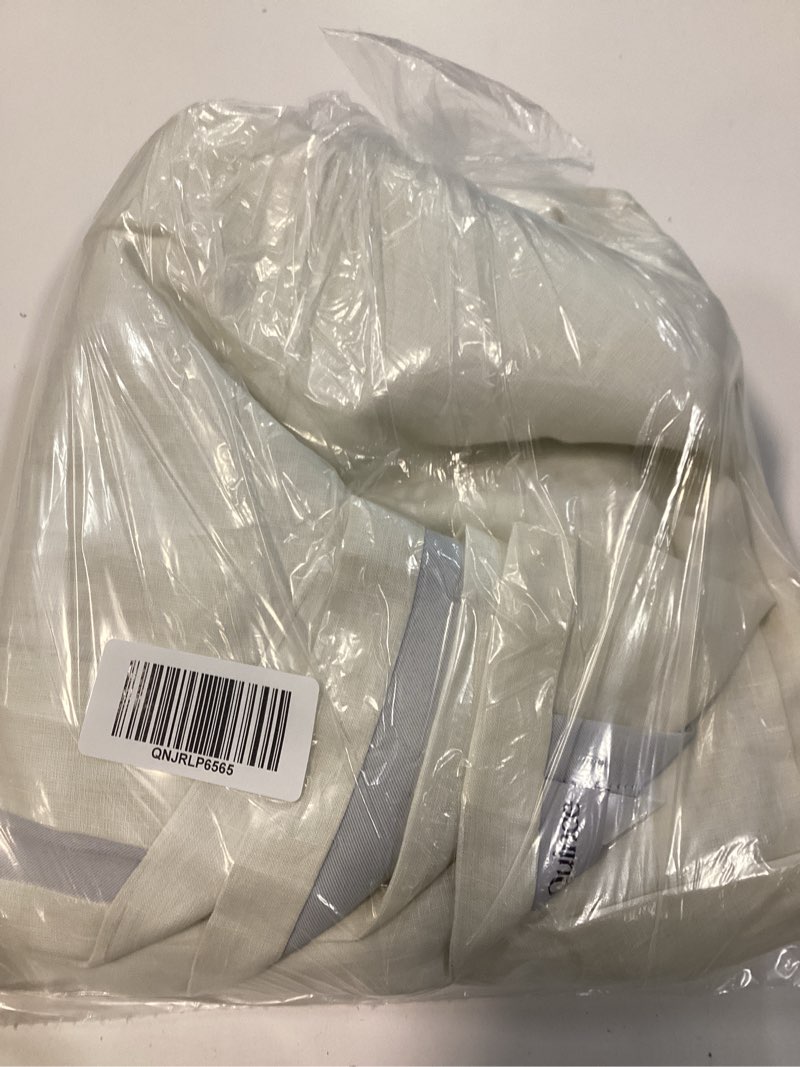 Condition photo showing Good Condition for european linen room darkening curtain - single panel, 48x96, ivory