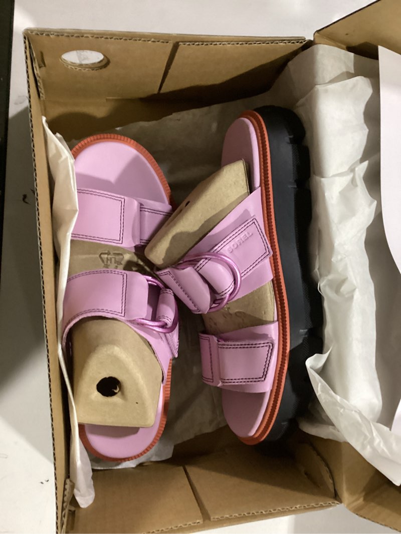 Condition photo showing Good Condition for Sorel Women's Rein Slide Sandals 8 Aura/Black