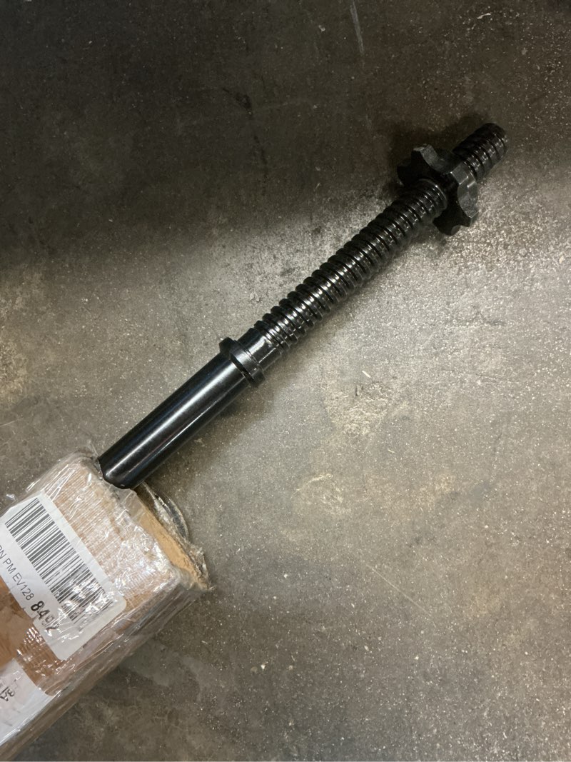 Condition photo showing As Is for 55" weight lifting bar, 1" standard straight barbell bars for weight lifting, olympic barbell bar for bench press/hip thrusts/squats/lunges for gym and home, 2 star star-nuts (480lb weight capacity) black