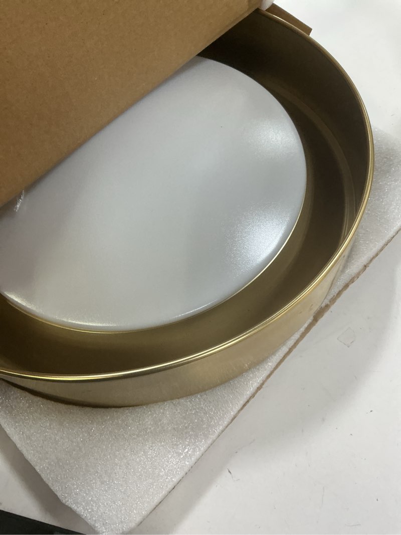 Condition photo showing Good Condition for allen + roth King 14-in Brushed Gold Indoor 1 -Light LED Flush Mount Light Plastic Shade