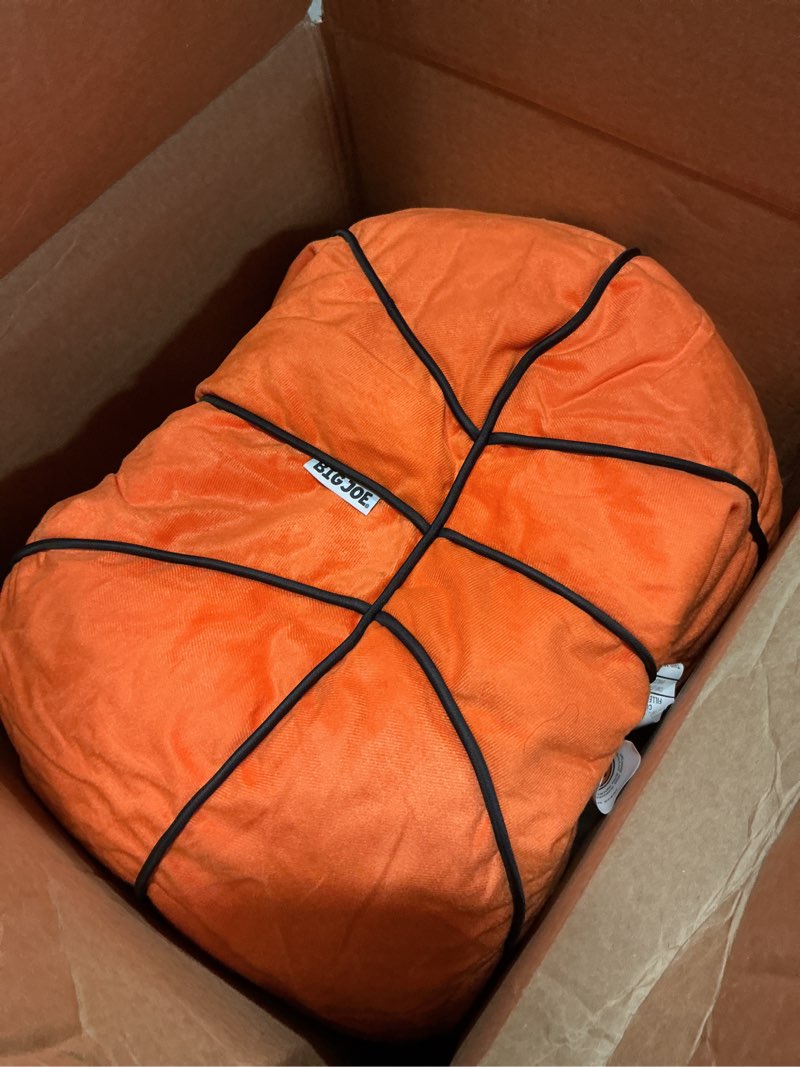 Condition photo showing Good Condition for Big Joe Sports Ball Child-Sized Bean Bag Chair, Basketball Plush, Soft Polyester, 2.5 feet Basketball Single Sports Balls