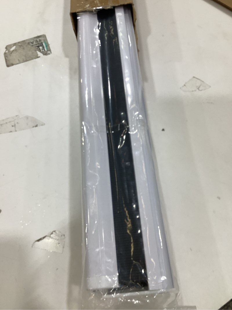 Condition photo showing New/Like New for Joydeco Cordless Zebra Blinds for Windows, Dual Layer Free-Stop Zebra Shades Privacy Light Control for Day and Night, Light Filtering Sheer Blinds for Indoor Windows (Black, 22" W x 75" H) Black 22" W x 75" H Ready Made