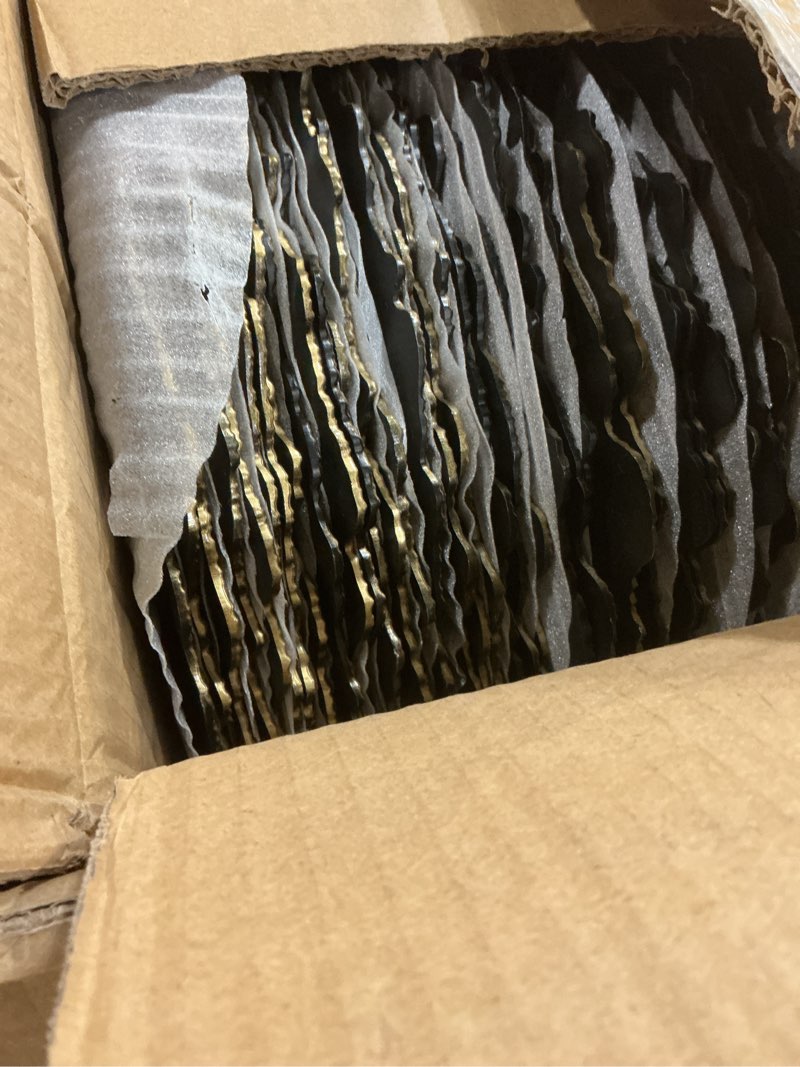 Condition photo showing Good Condition for genmous 100 pack gold charger plates bulk for wedding party table decor, 13 inch floral decorative gold charger for dining plates, plastic metallic plates charger for thanksgiving christmas holiday