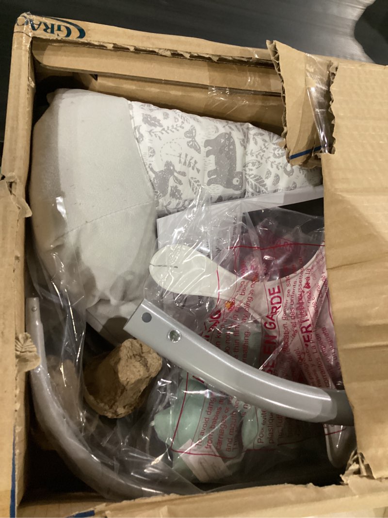 Condition photo showing Good Condition for (not tested)graco simple sway baby swing, side?to?side motion, infant swing with 6 speeds, vibration, ivy