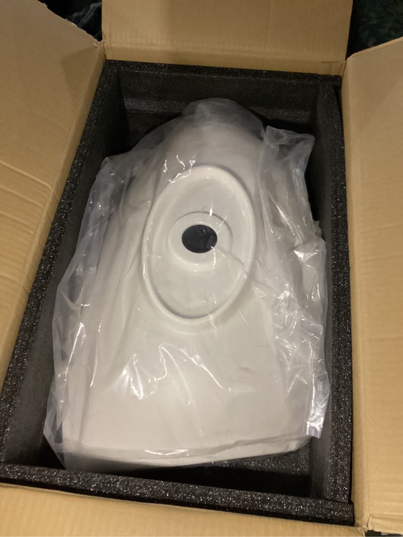 hm homemieco 21 inch stone resin vessel sink with pop-up drain white irregular rectangular counterto