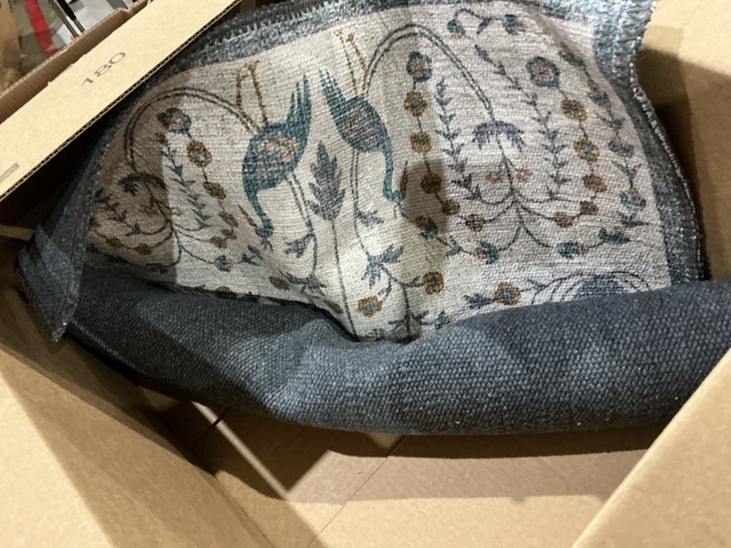 Condition photo showing Good Condition for loloi rifle paper co. maison collection mao-05 wisteria cream 2'-0" x 5'-0", .19" pile height, accent rug wisteria cream 2' x 5' (rectangular)