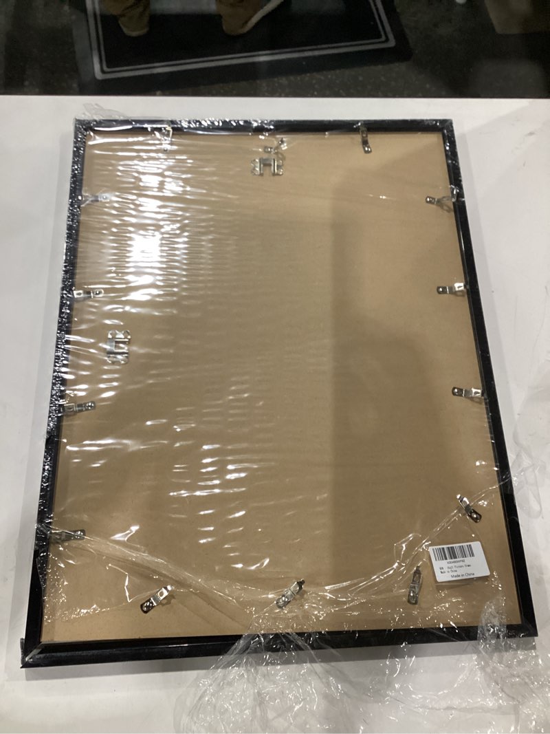 Condition photo showing As Is for mennthui 16x21 black picture frame, wall mounting horizontally or vertically, decoration for photos, paintings, posters, artwork