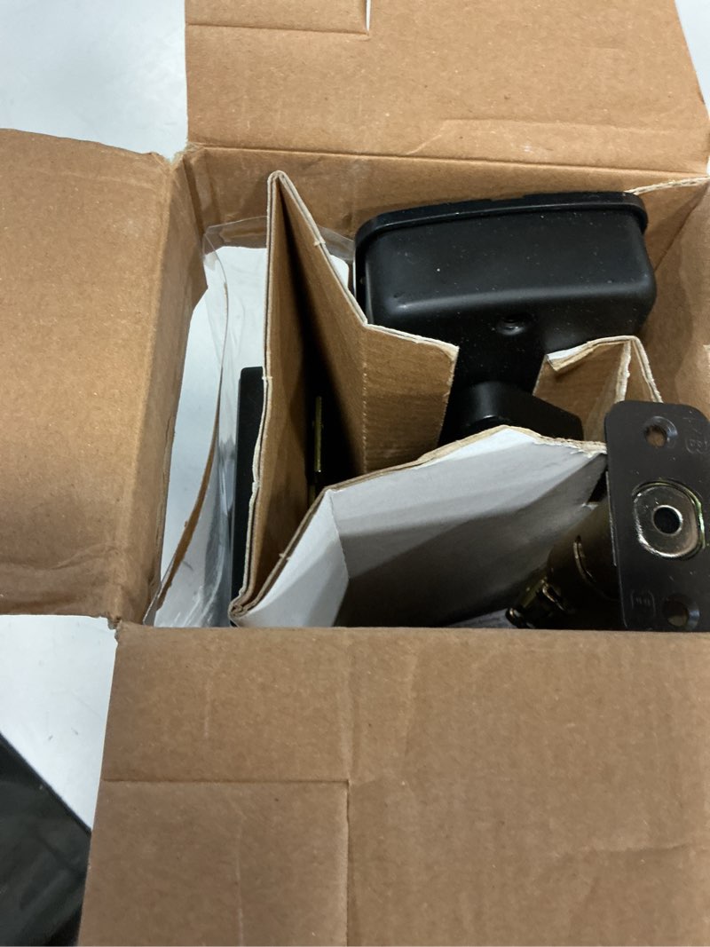 Condition photo showing As Is for reliabilt electronic keypad deadbolt door lock 5059217 matte black new