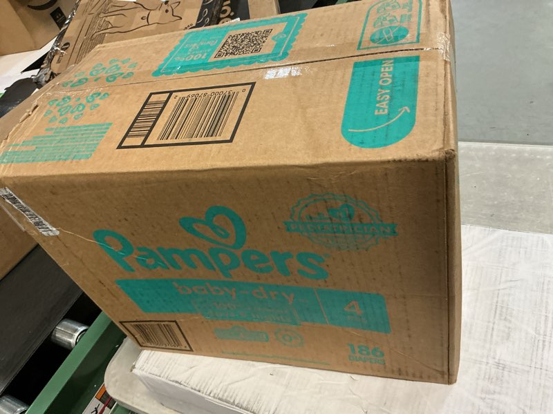 Condition photo showing New/Like New for Pampers Diapers - Baby Dry - Size 4, 186 Count, Absorbent Disposable Infant Diaper (Packaging May Vary) Size 4 186