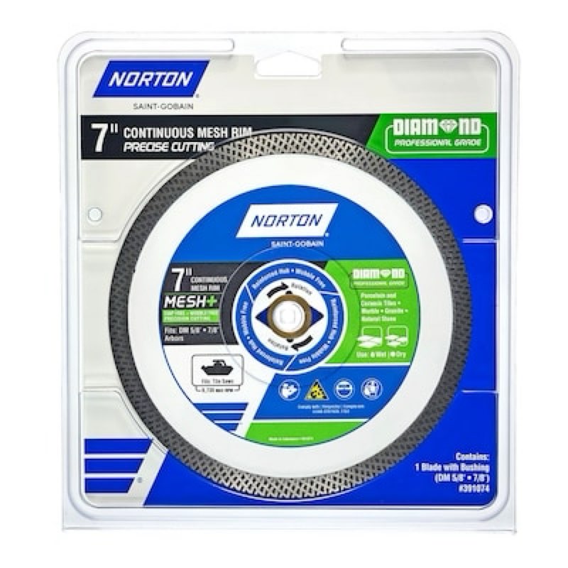 norton diamond professional grade 7-in wet/dry continuous rim diamond saw blade