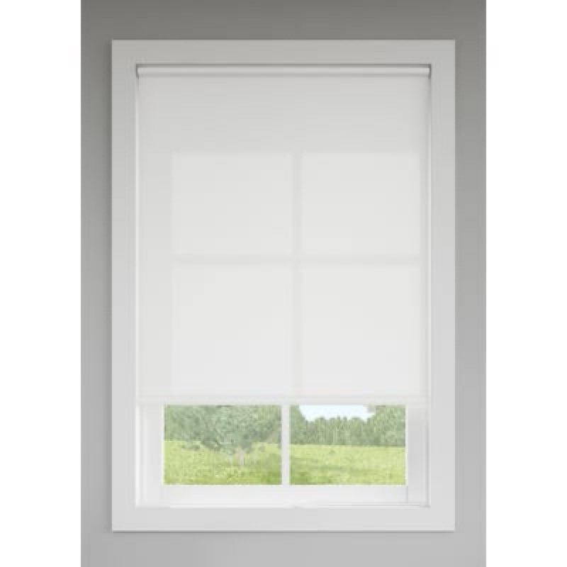 levolor trim+go 55-in x 72-in white light filtering cordless roller shade