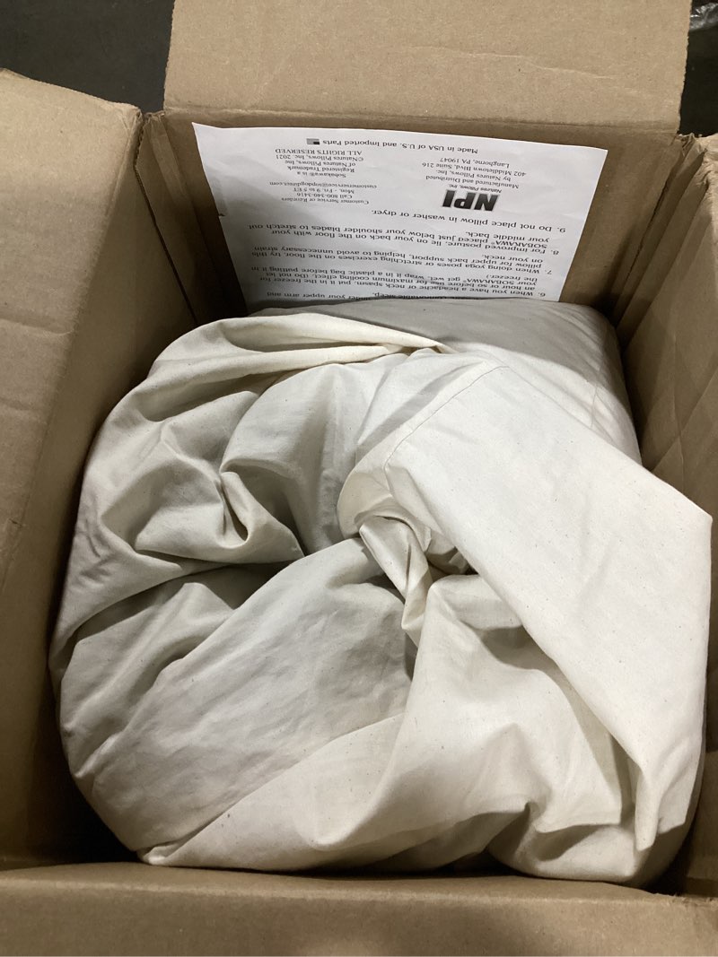 Condition photo showing Good Condition for Sobakawa Traditional Buckwheat Pillow Organic Cotton with Natural Technology for Cool Sleep, Neck Support for Back and Side Sleepers or as a Meditation Cushion, White (Standard)