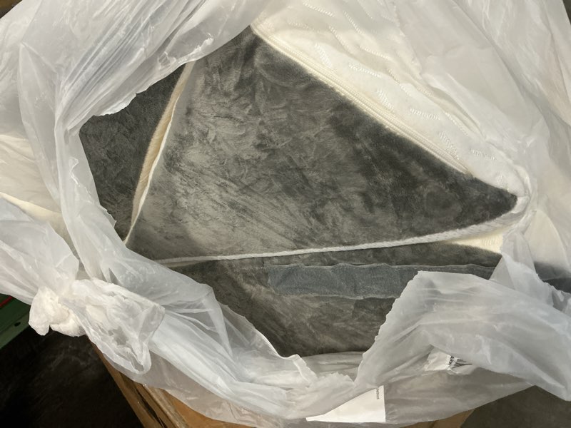 Condition photo showing As Is for 4PCS Orthopedic Bed Wedge Pillow Set for Sleeping, Post Surgery Foam Support Pillows for Back, Neck and Leg Pain Relief, Adjustable Triangle Pillow – Acid Reflux, GERD & Snoring Recovery, White Grey White Grey 4 Piece Set