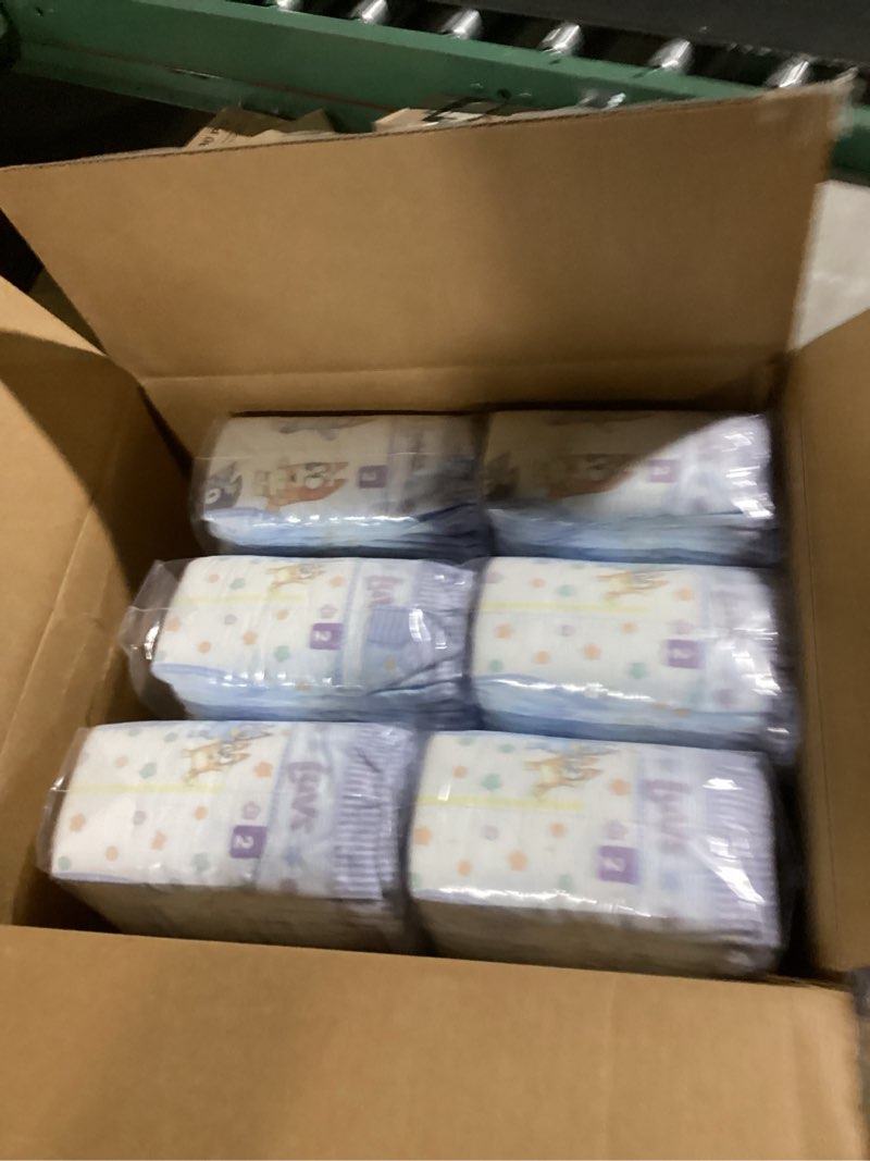 Condition photo showing New/Like New for Luvs Size 2 Baby Diapers, Platinum Protection Bluey Diapers for Day & Night, Size 2, 264 Count (Packaging May Vary) Size 2 264