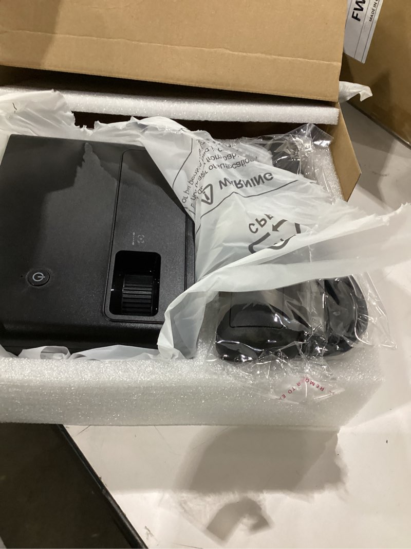 Condition photo showing As Is for cibest mini projector, upgraded full hd 1080p support video projector, portable small movie projector, compatible with ios/android/windows/tv stick/box/usb/hdmi mini black