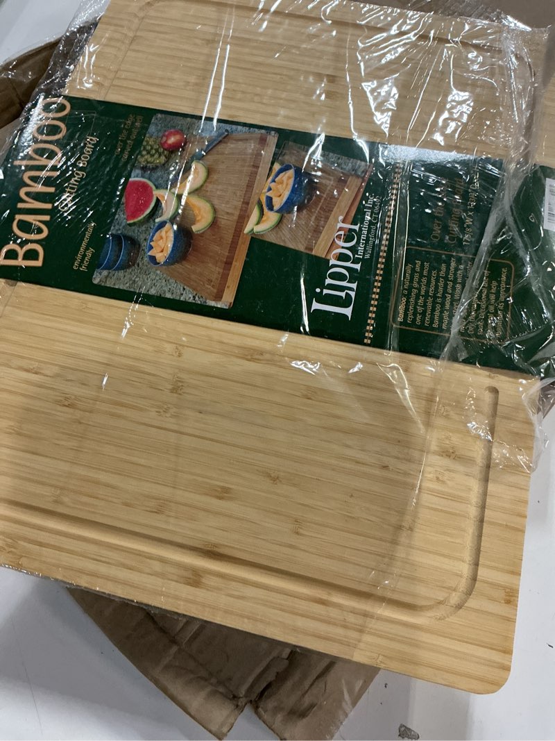 Condition photo showing Good Condition for bamboo over the edge of counter cutting board over-the-counter-edge