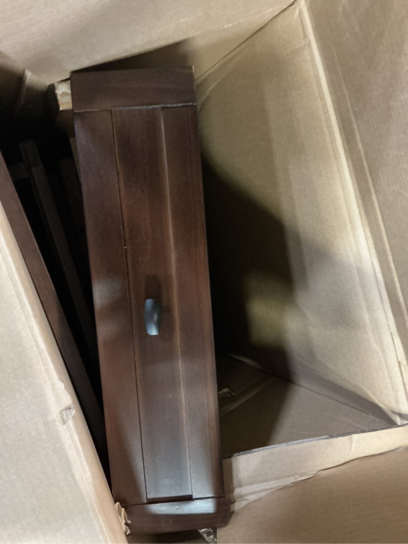 Condition photo showing As Is for warm shaker tobacco brown 2-drawer 24 in. w nightstand