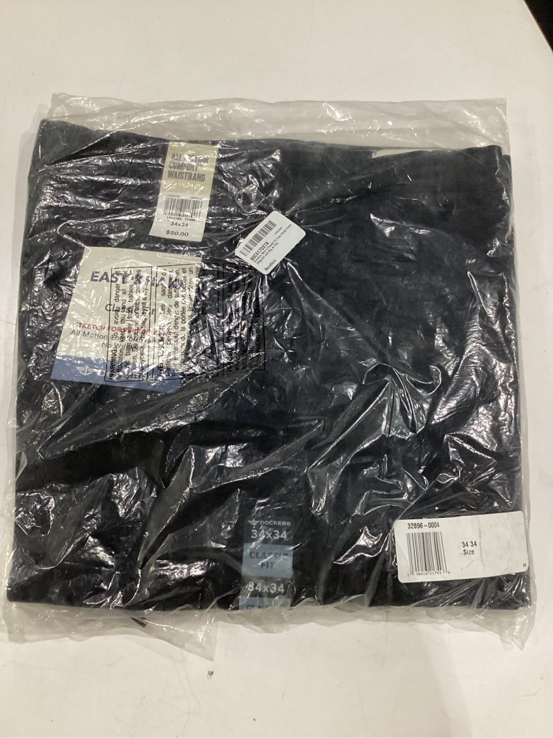 Condition photo showing New/Like New for dockers men's classic fit easy khaki pants (regular and big & tall) standard 34w x 34l black